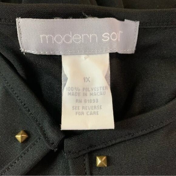 Modern Soul Black Dress Cover up. Size 1X. - Picture 3 of 5
